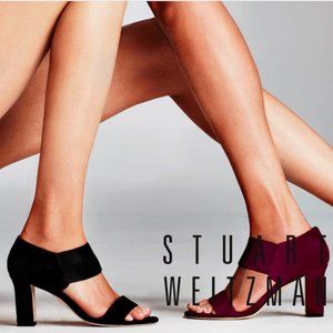 STUART WEITZMAN Ezra Sandal Heels Black Suede US 9